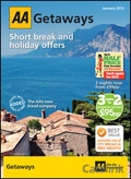 AA Getaways Brochure cover from 06 January, 2012