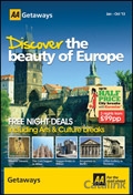 AA Getaways Brochure cover from 16 January, 2013