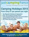 Just Camping France Newsletter cover from 29 September, 2014